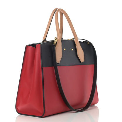 Louis Vuitton Calfskin City Steamer MM Rouge Black 3 of 15