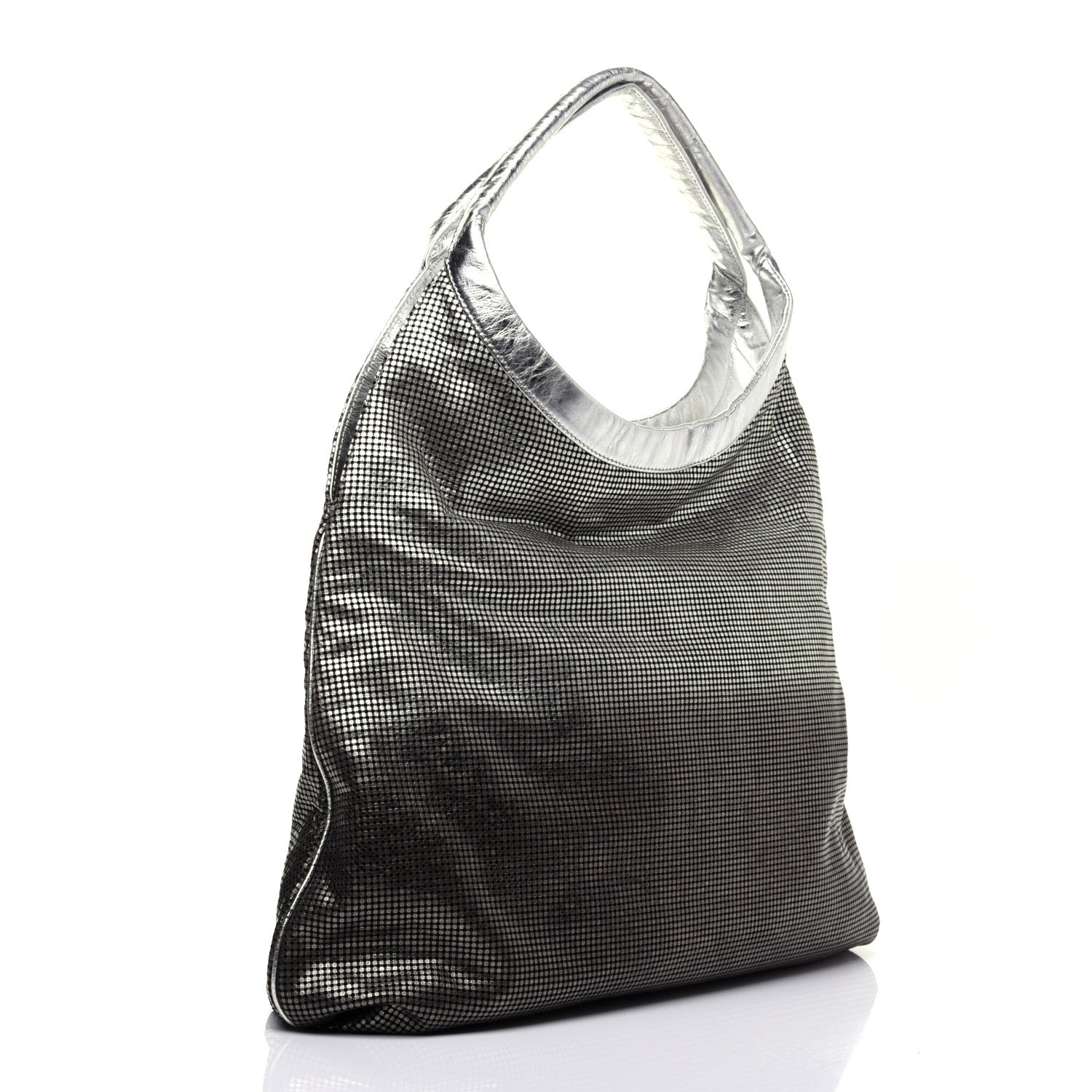 Chanel Metallic Perforated Lambskin Hollywood Hobo Silver 3 of 11