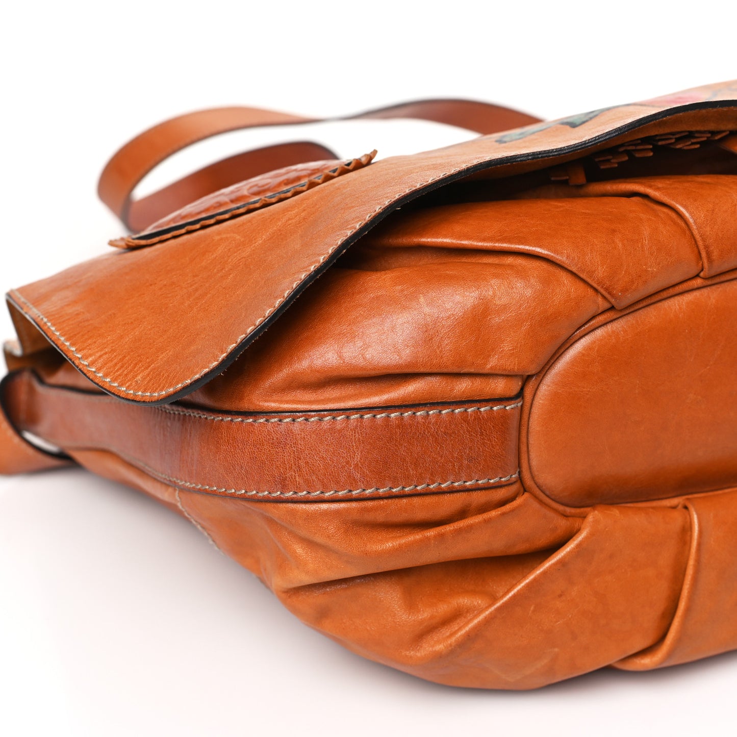 Calfskin Tattoo Heart Tribeca Messenger Bag Tan