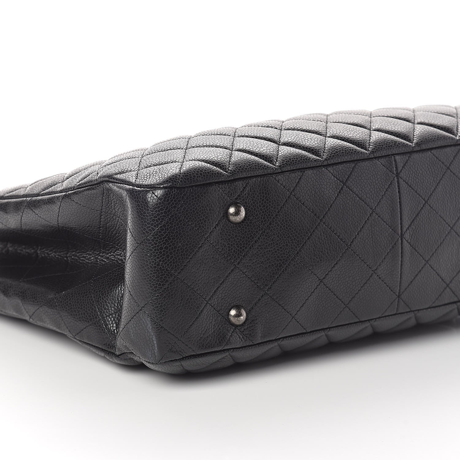 Chanel Calfskin Quilted Large CC Shopping Tote Black 9 of 10
