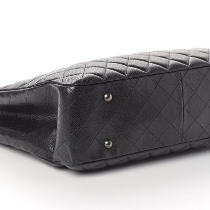 Chanel Calfskin Quilted Large CC Shopping Tote Black 9 of 10