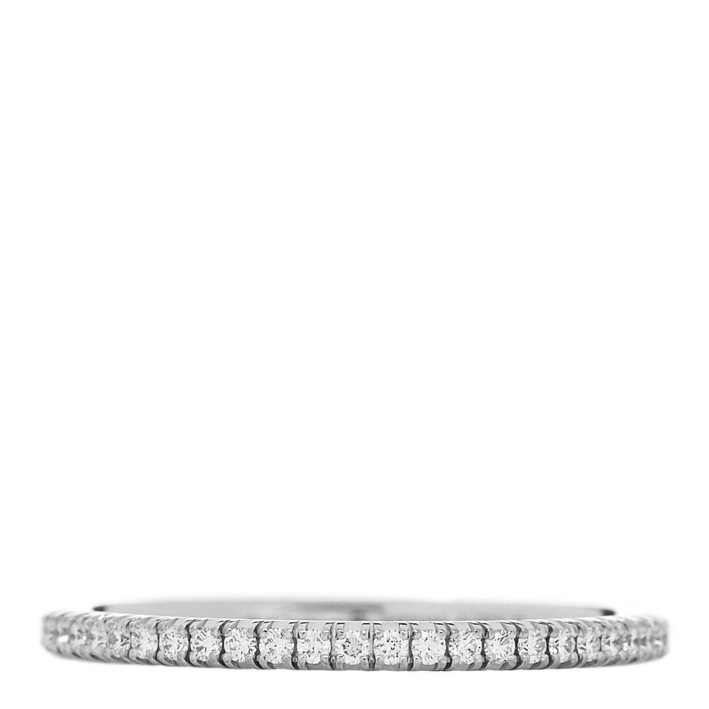 18K White Gold Diamond 1.5mm Etincelle de Cartier Wedding Band Ring 56 7.5