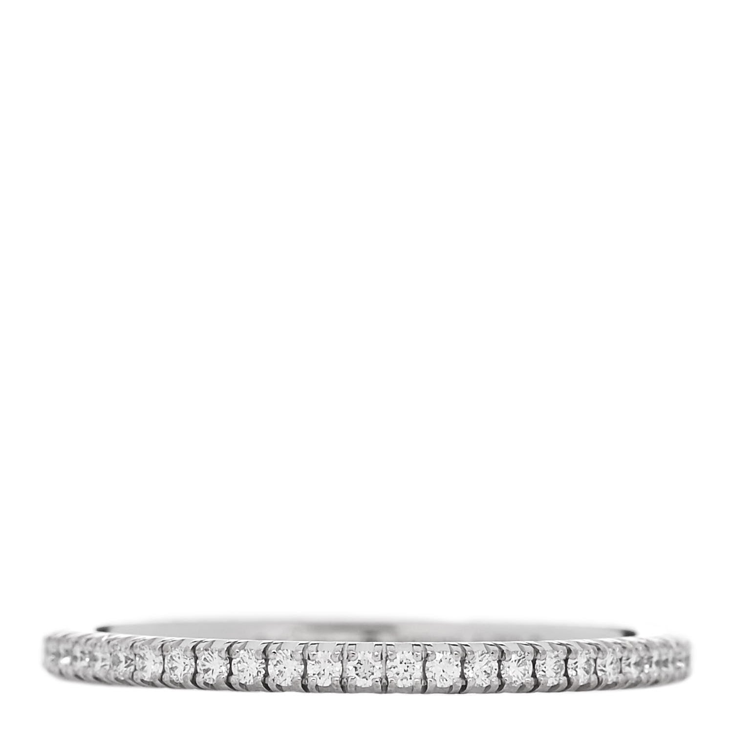 Cartier 18K White Gold Diamond 1.5mm Etincelle de Cartier Wedding Band Ring 56 7.5 1 of 4