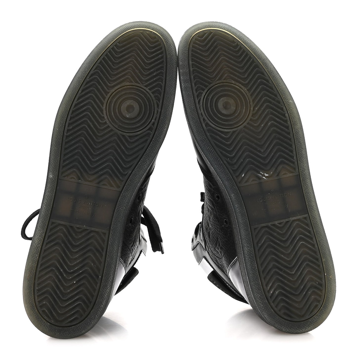 Calfskin Embossed Monogram Rivoli High Top Sneakers 11 Black Silver
