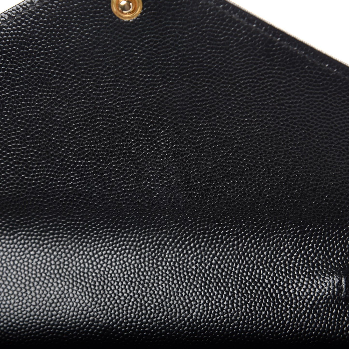 Grain De Poudre Matelasse Chevron Monogram Envelope Chain Wallet Black