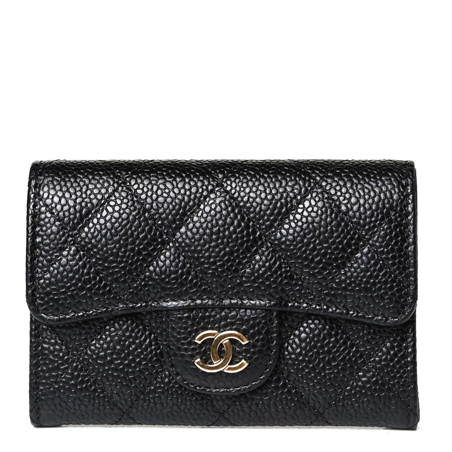 Chanel Caviar Quilted Flap Card Holder Black 1 of 9