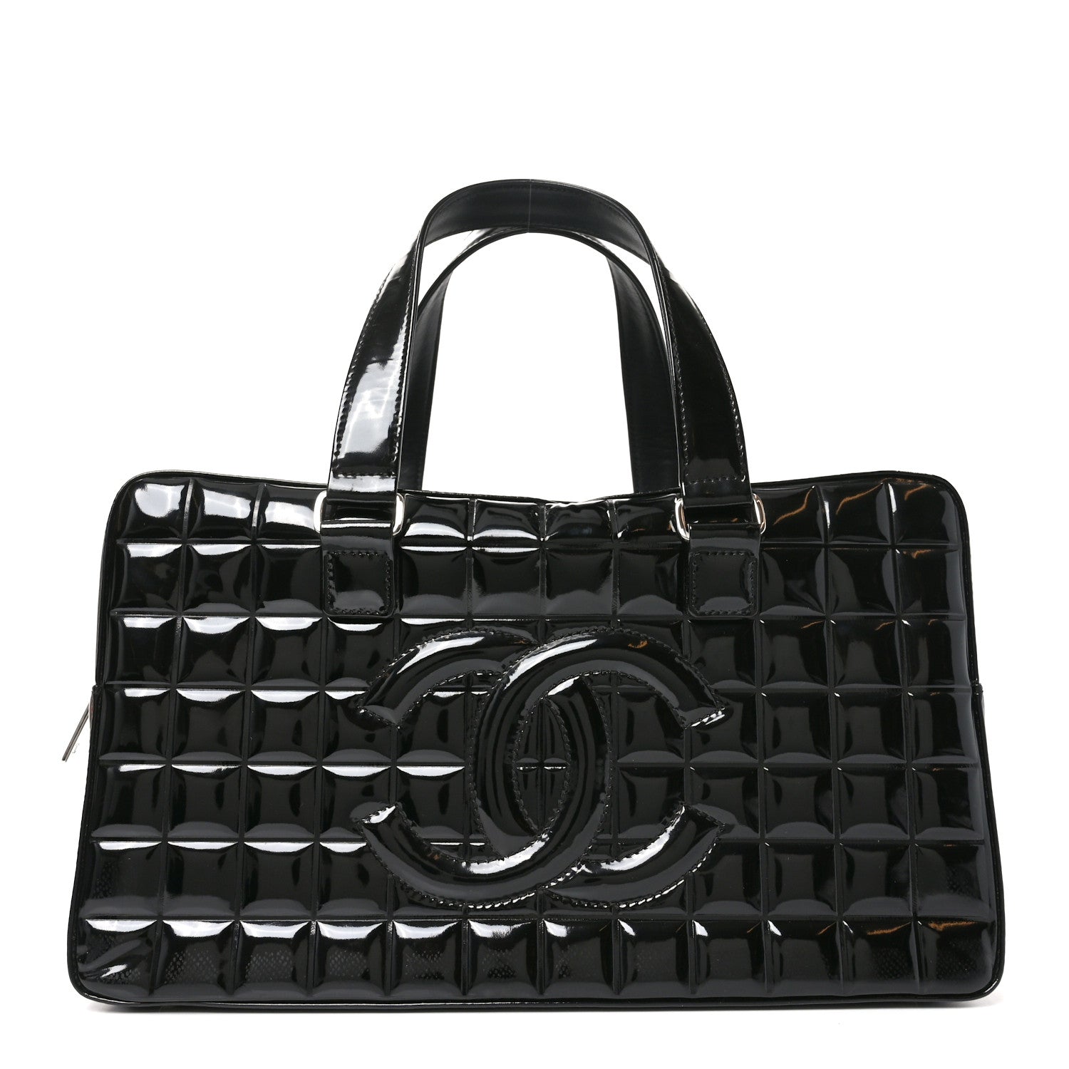 Chanel Patent Quilted Chocolate Bar Bowler Black 1 of 10