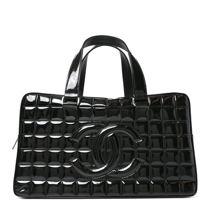 Chanel Patent Quilted Chocolate Bar Bowler Black 1 of 10