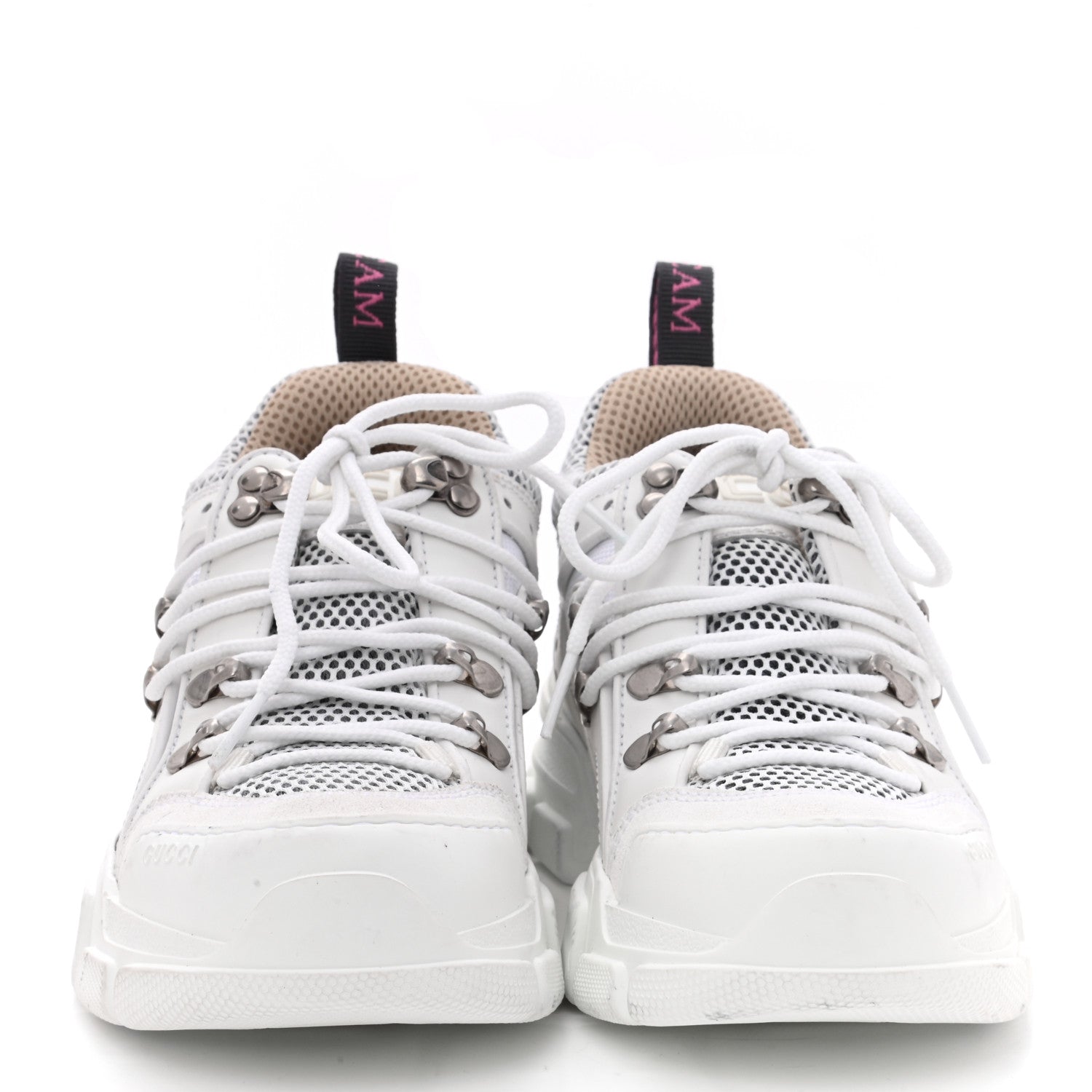 Gucci X SEGA Mesh Calfskin Suede Womens Flashtrek Sneakers 35 Great White 2 of 9