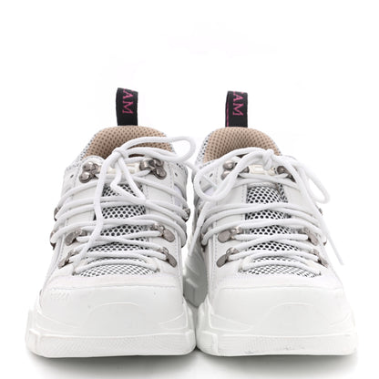 Gucci X SEGA Mesh Calfskin Suede Womens Flashtrek Sneakers 35 Great White 2 of 9