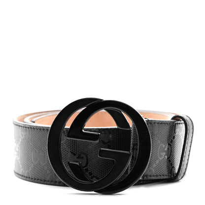 Gucci Imprime Monogram Interlocking G Belt 85 34 Black 1 of 5