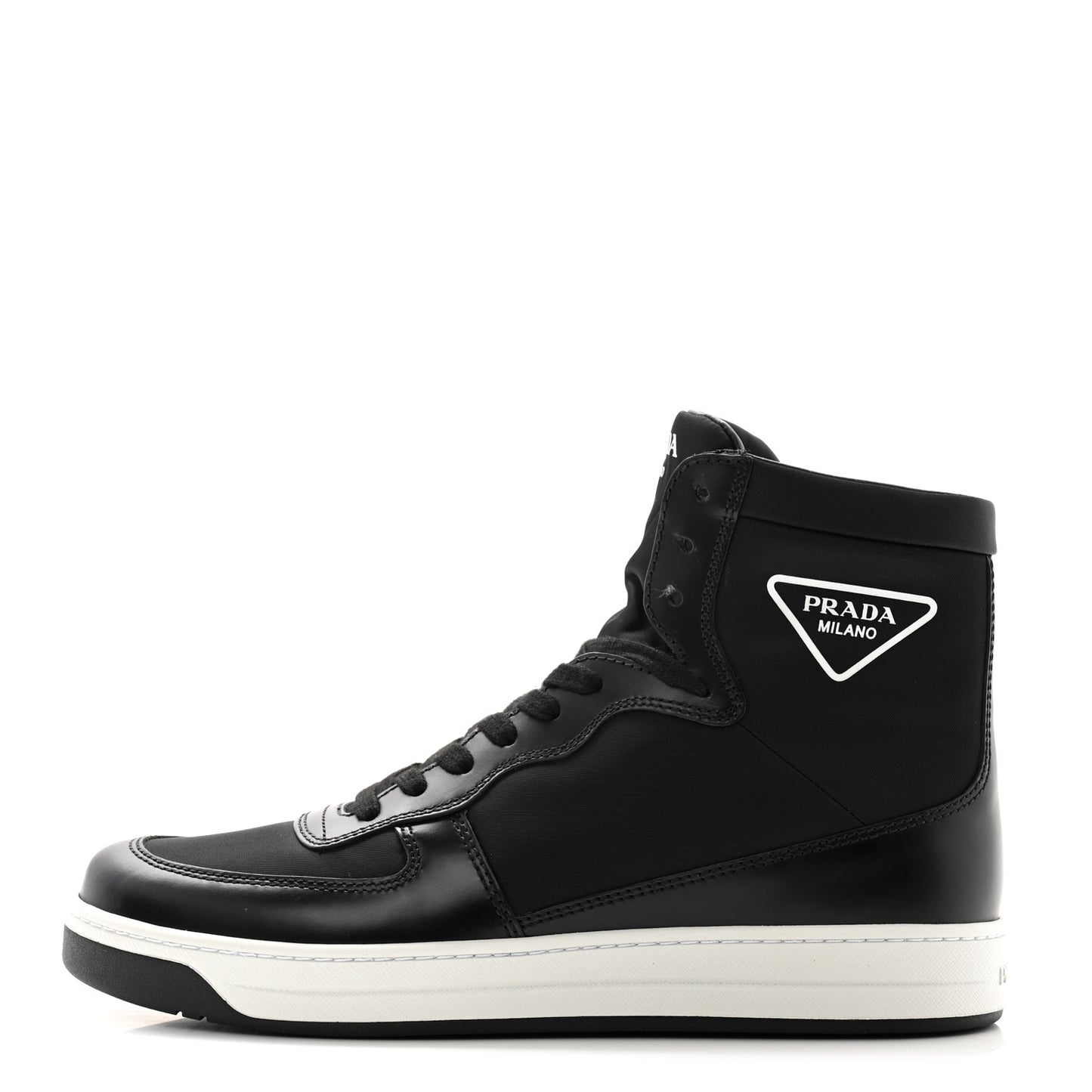 Spazzolato Rois Re-Nylon Triangle Logo Womens High Top Sneakers 39 Black