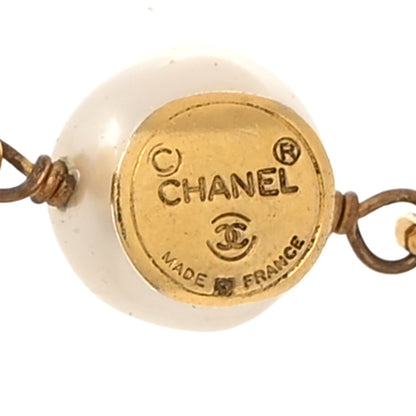 Chanel Pearl Crystal Long Necklace Gold 4 of 4