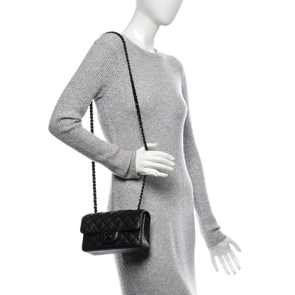 Chanel Crumpled Calfskin Quilted Mini Rectangular Flap So Black 2 of 7