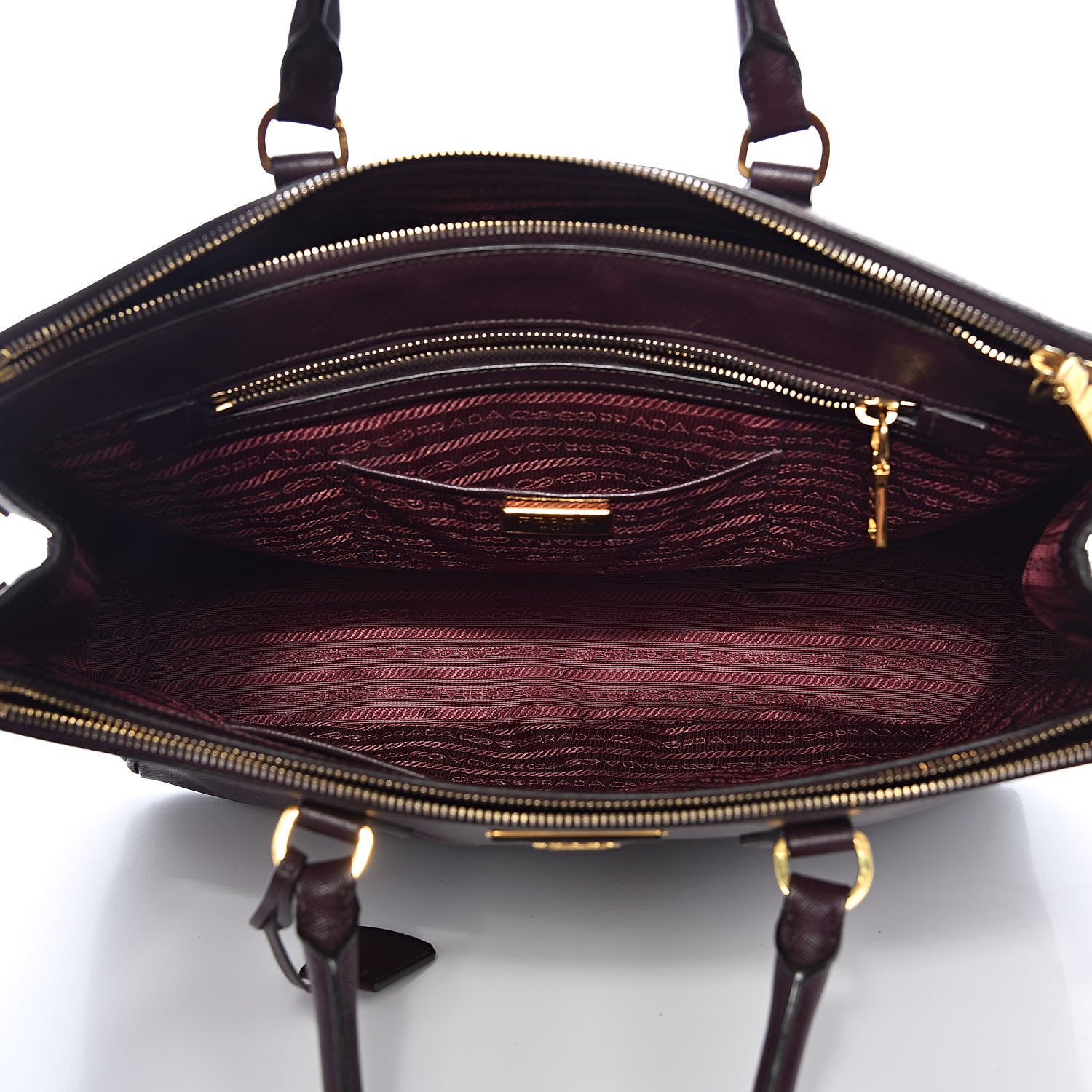 Prada Saffiano Large Galleria Double Zip Tote Granato 5 of 20