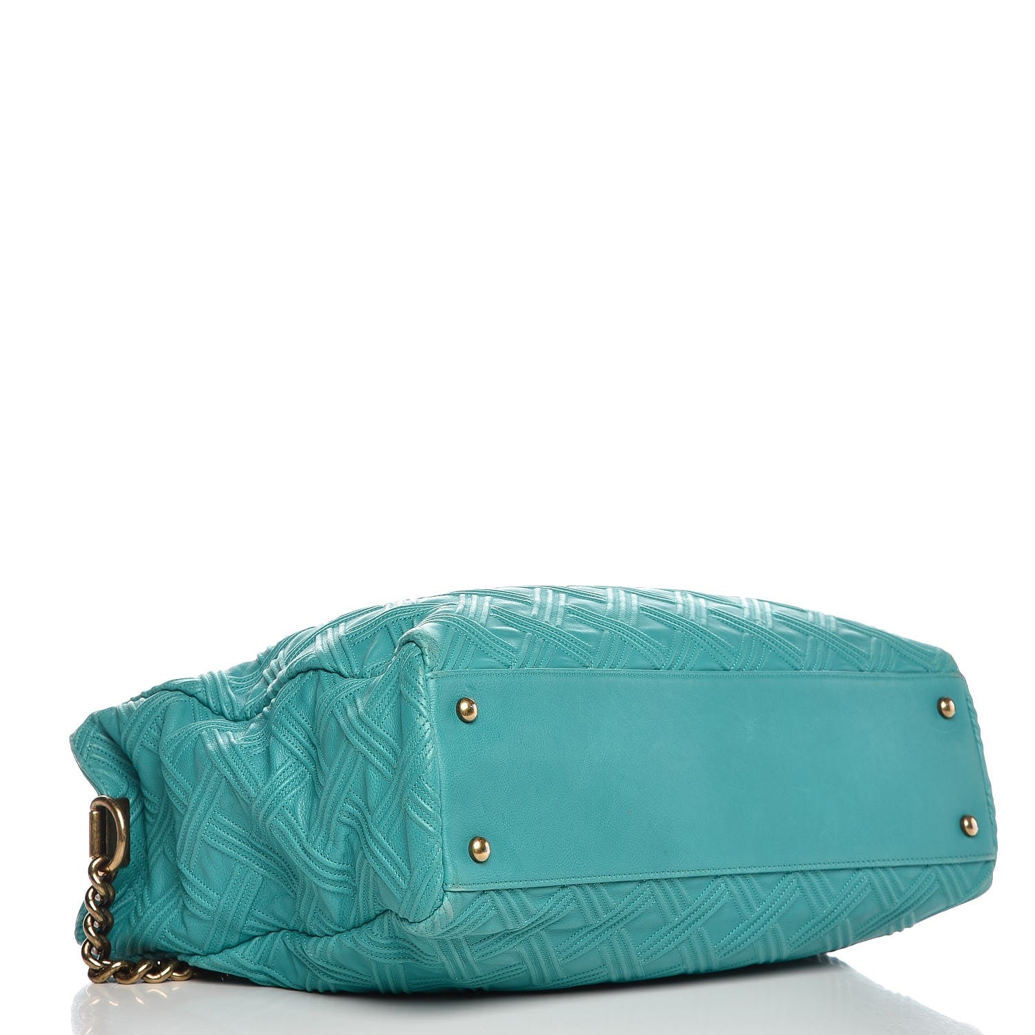 Chanel Calfskin Large Retro Girl Shopping Tote Turquoise 5 of 21
