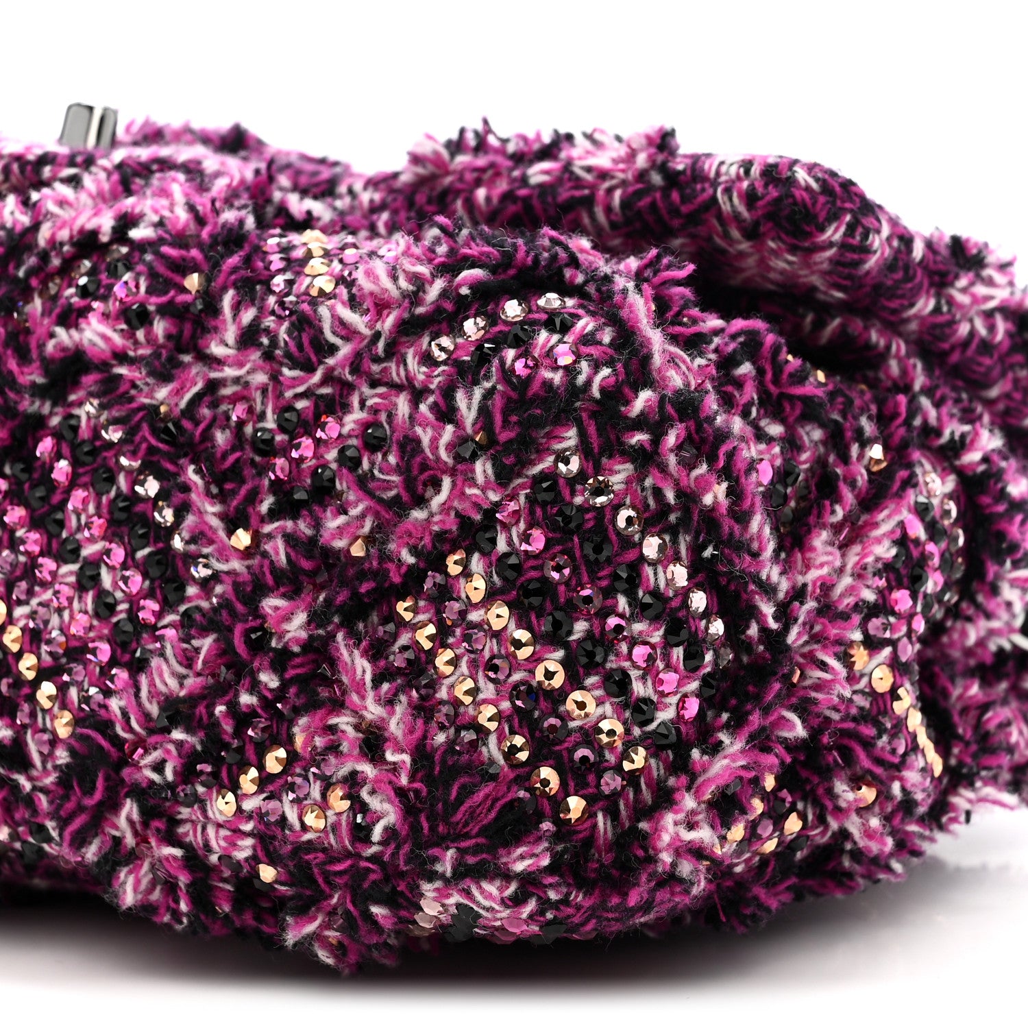 Chanel Crystal Tweed Quilted Medium Double Flap Purple Multicolor 17 of 20