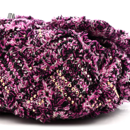 Chanel Crystal Tweed Quilted Medium Double Flap Purple Multicolor 17 of 20