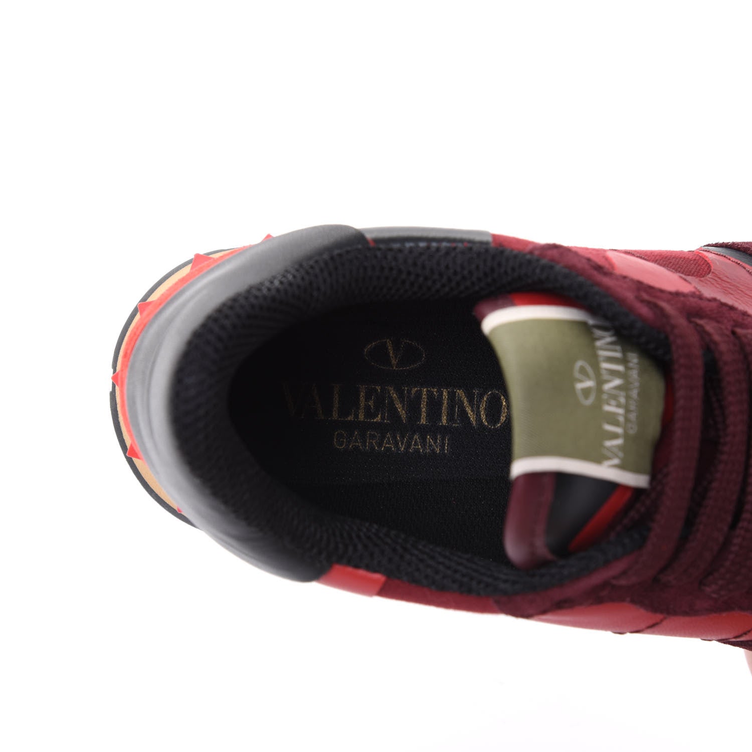 Valentino Garavani Nappa Suede Camouflage Womens Rockrunner Sneakers 35 Rubin Scarlet 7 of 9