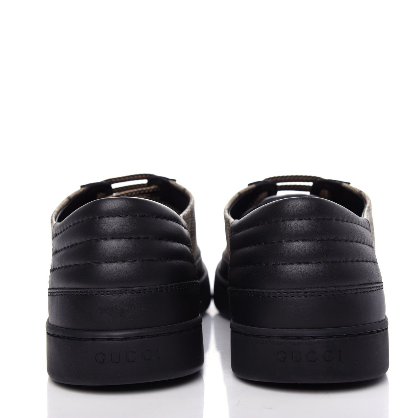 GG Supreme Monogram Mens Low Top Sneakers 9.5 Black Beige Ebony