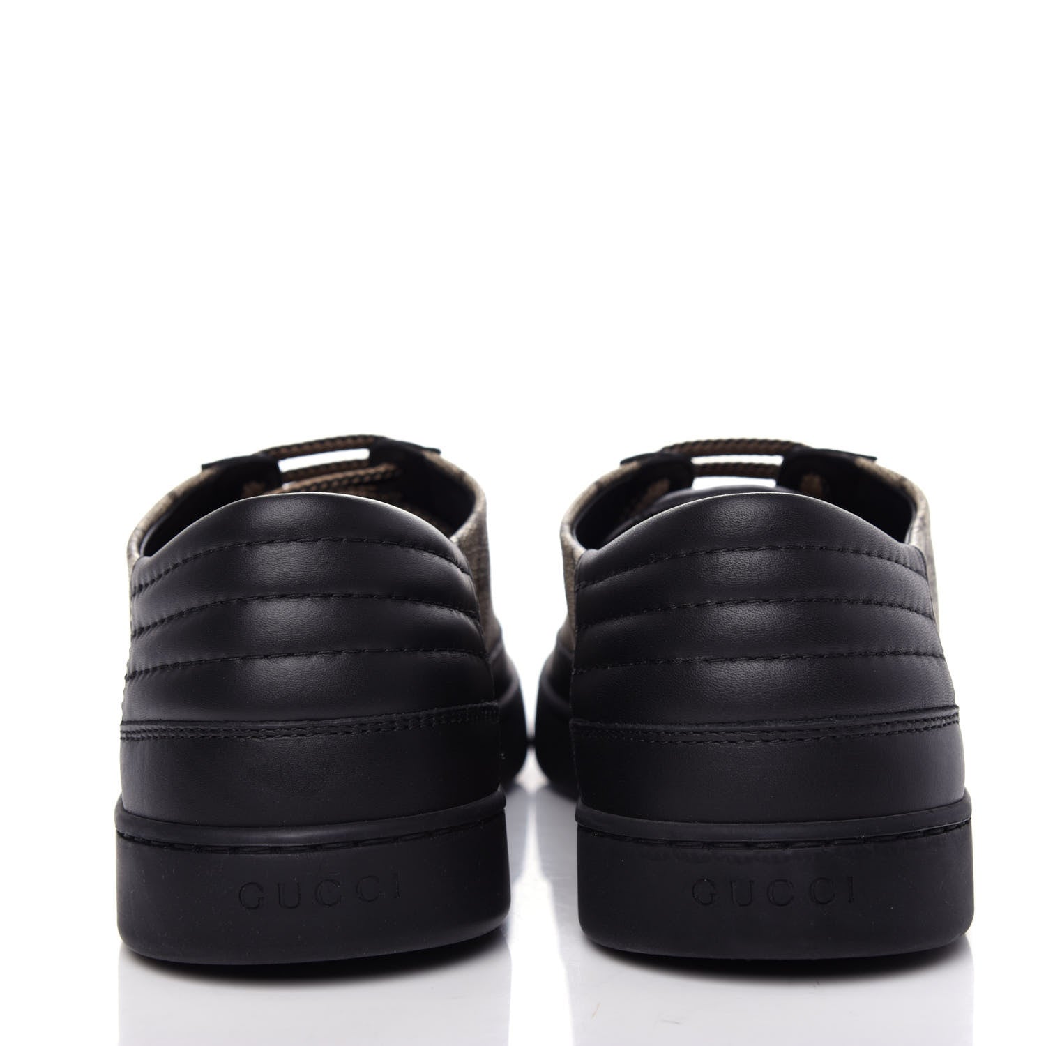Gucci GG Supreme Monogram Mens Low Top Sneakers 9.5 Black Beige Ebony 7 of 11