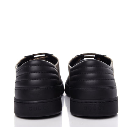 Gucci GG Supreme Monogram Mens Low Top Sneakers 9.5 Black Beige Ebony 7 of 11