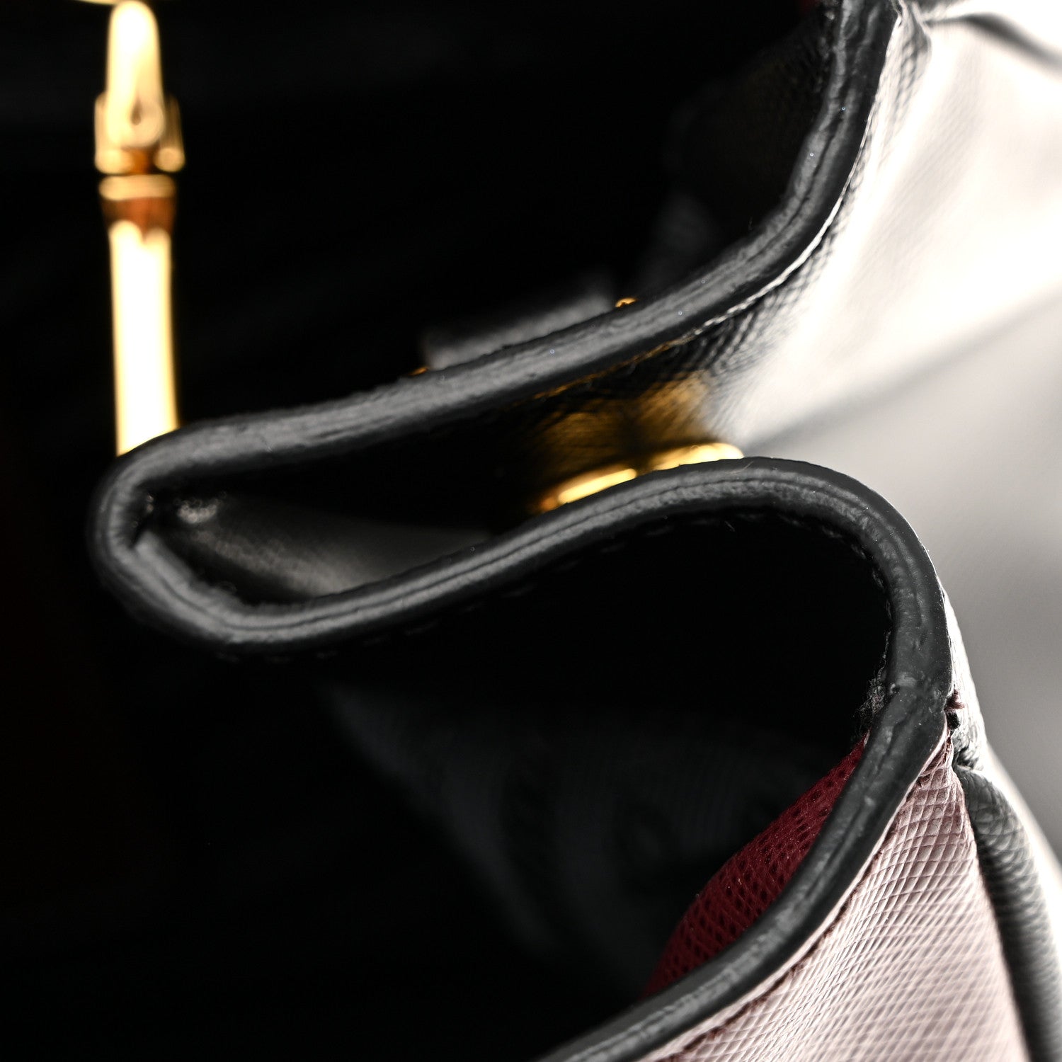 Prada Saffiano Lux Bi-Color Medium Tote Red Black 13 of 14
