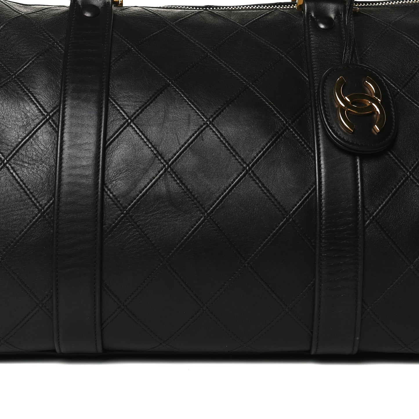 Calfskin Stitched CC Boston Black