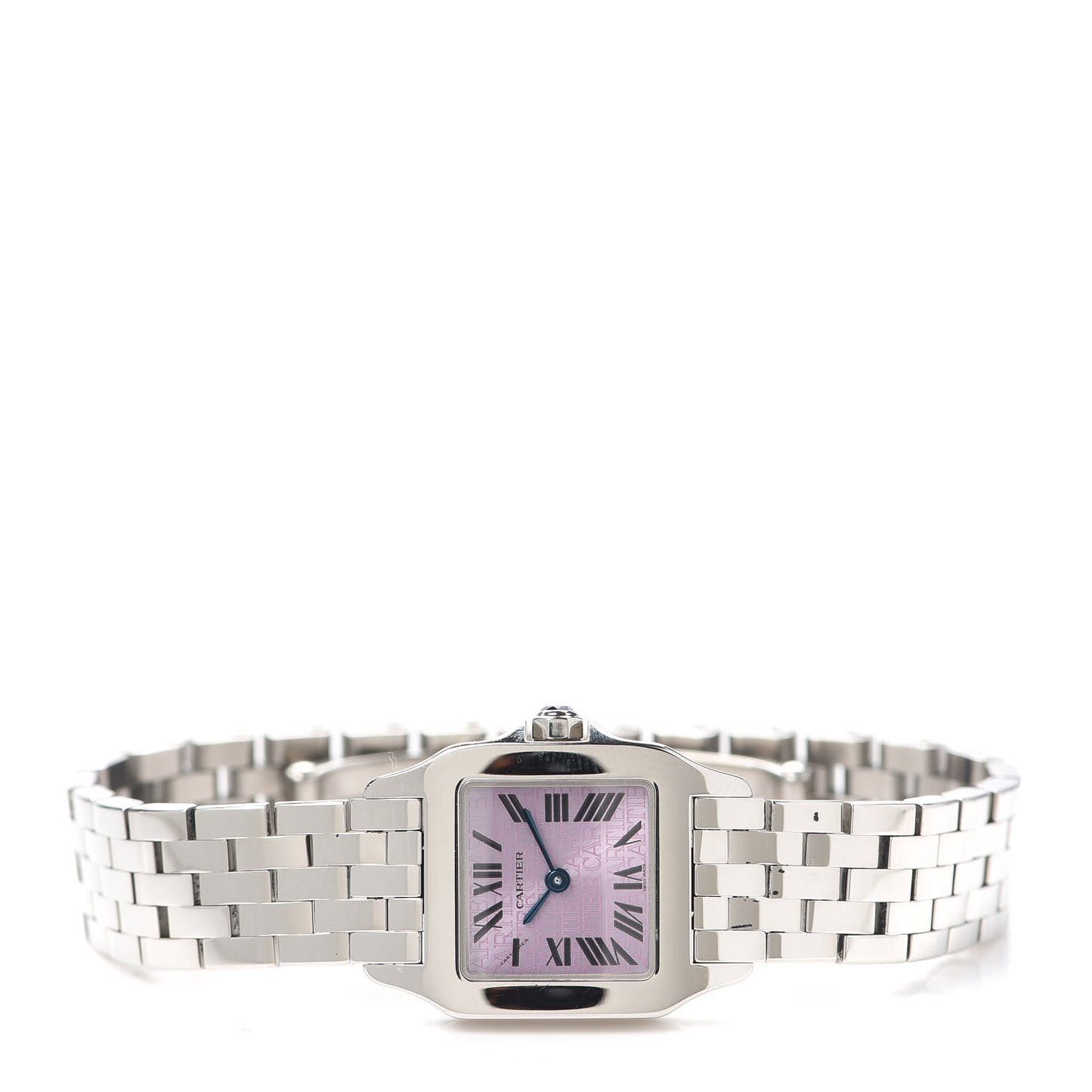 Stainless Steel Pink Mother of Pearl 20mm Santos Demoiselle Quartz Watch