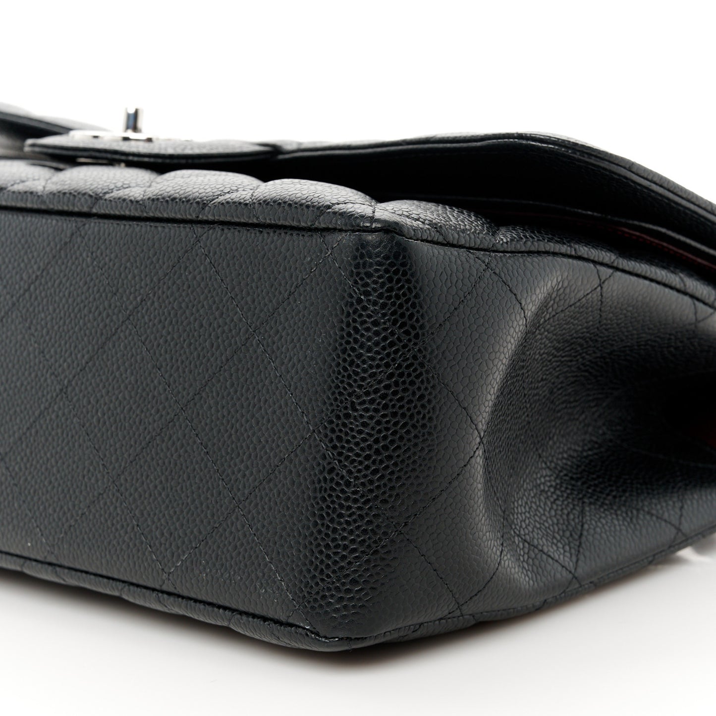 Caviar Quilted Jumbo Double Flap Black