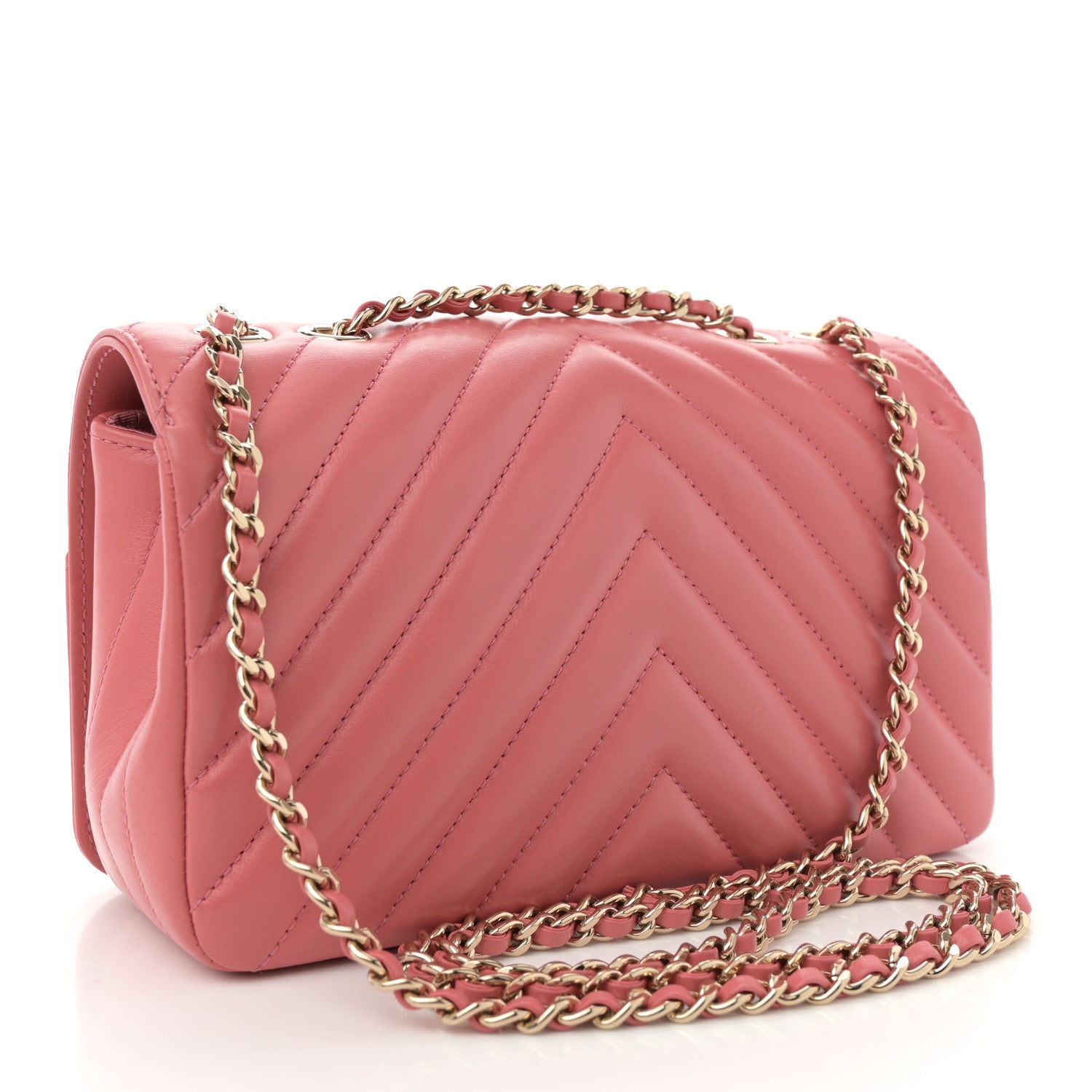 Chanel Calfskin Chevron Quilted Mini Statement Flap Pink 3 of 10