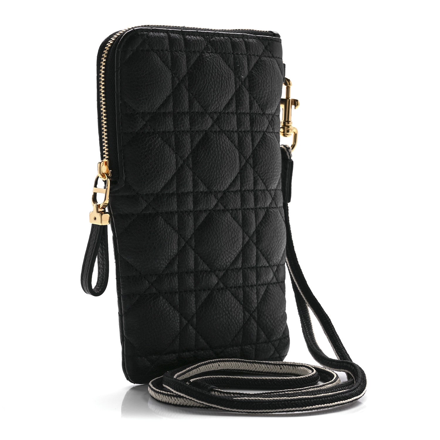 Christian Dior Supple Calfskin Cannage Caro Multifunctional Pouch Black 4 of 15
