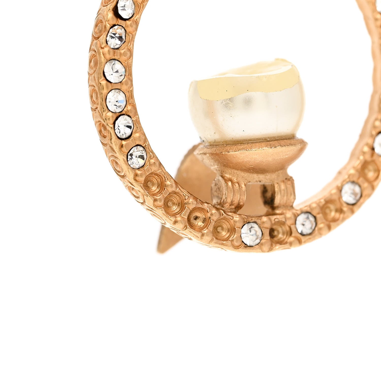 Chanel Pearl Crystal CC Bird Cage Multi Strand Long Necklace Gold 5 of 6