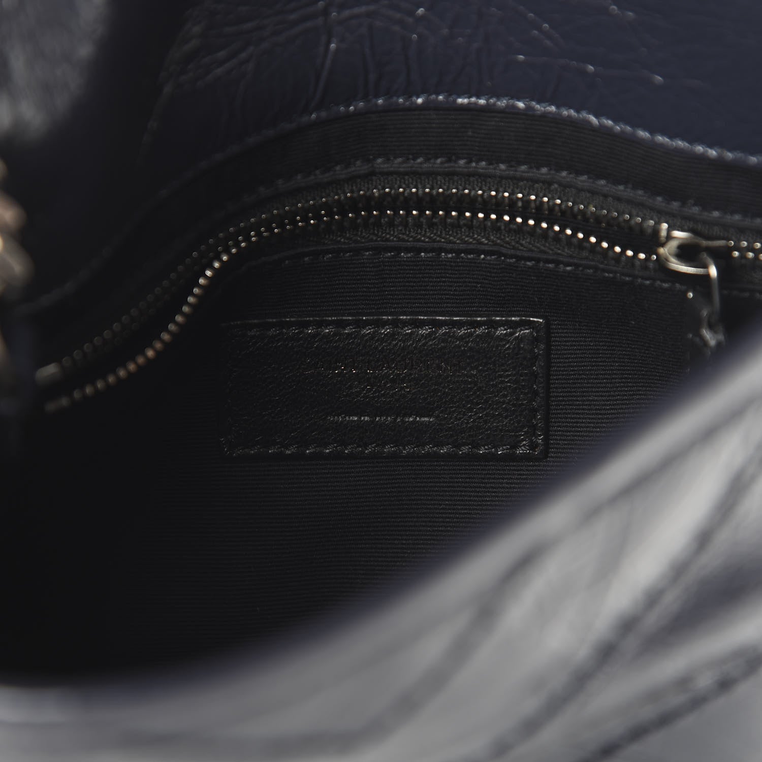 Saint Laurent Crinkled Calfskin Matelasse Monogram Niki Chain Wallet Deep Marine 5 of 10