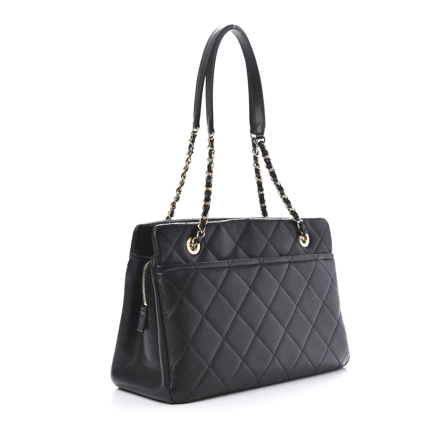 Caviar Quilted Timeless CC Soft Tote Black