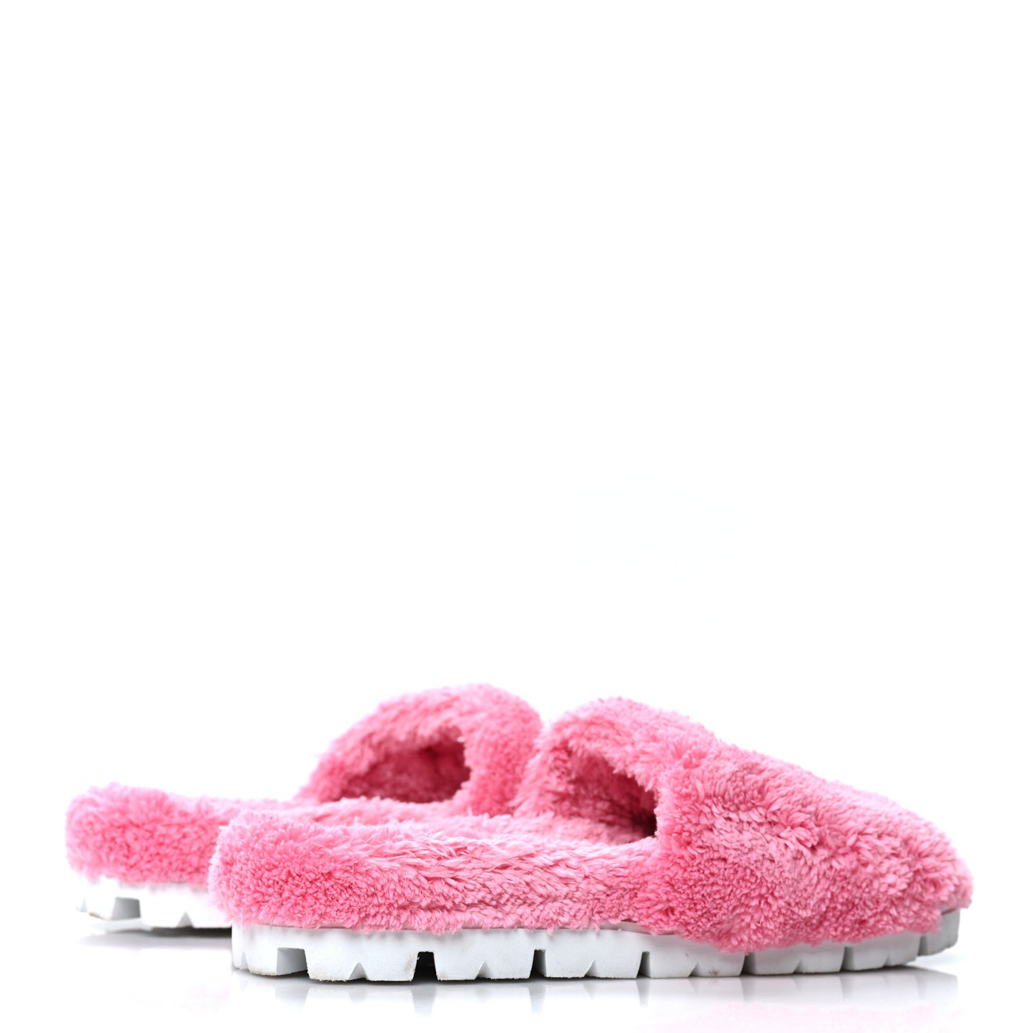 Terry Cloth Logo Lug Sole 20mm Slide Sandals 38 Petalo Black