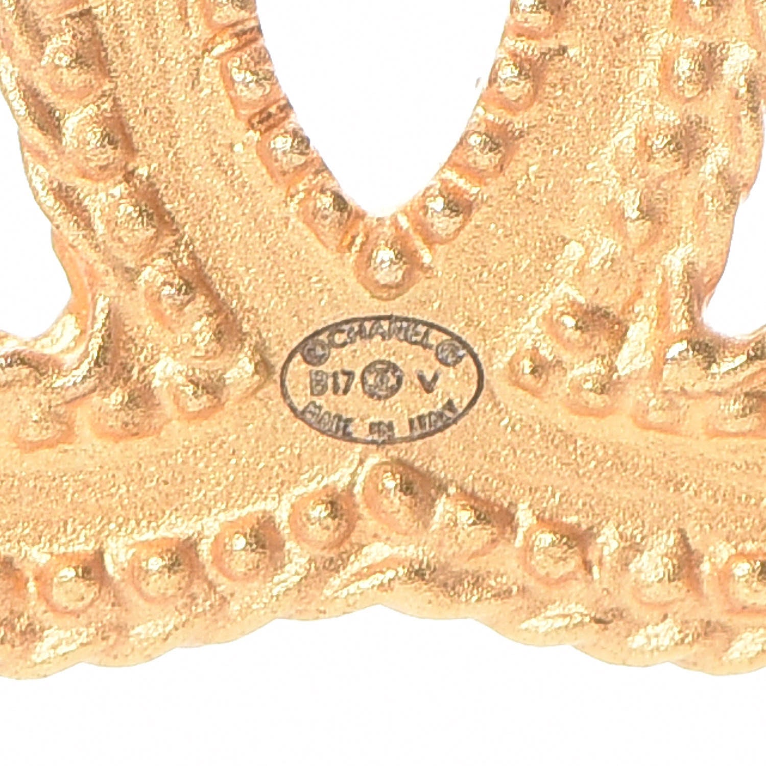 Chanel CC Drop Earrings Matte Gold 4 of 6