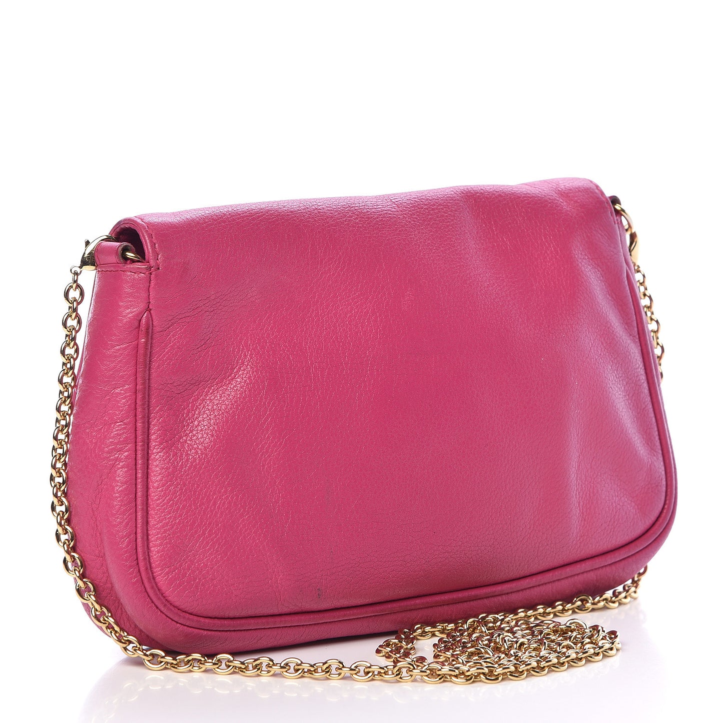 Vitello Flamingo Fendista Pouchette Crossbody Lampone