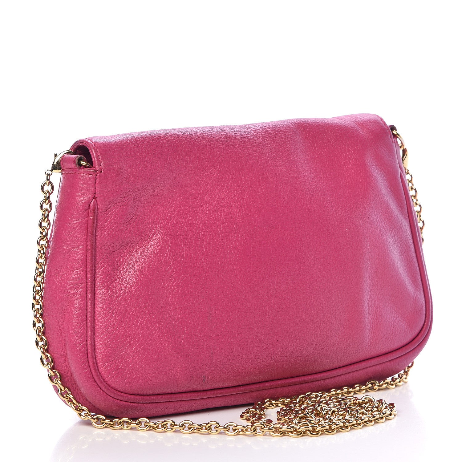 Fendi Vitello Flamingo Fendista Pouchette Crossbody Lampone 3 of 19