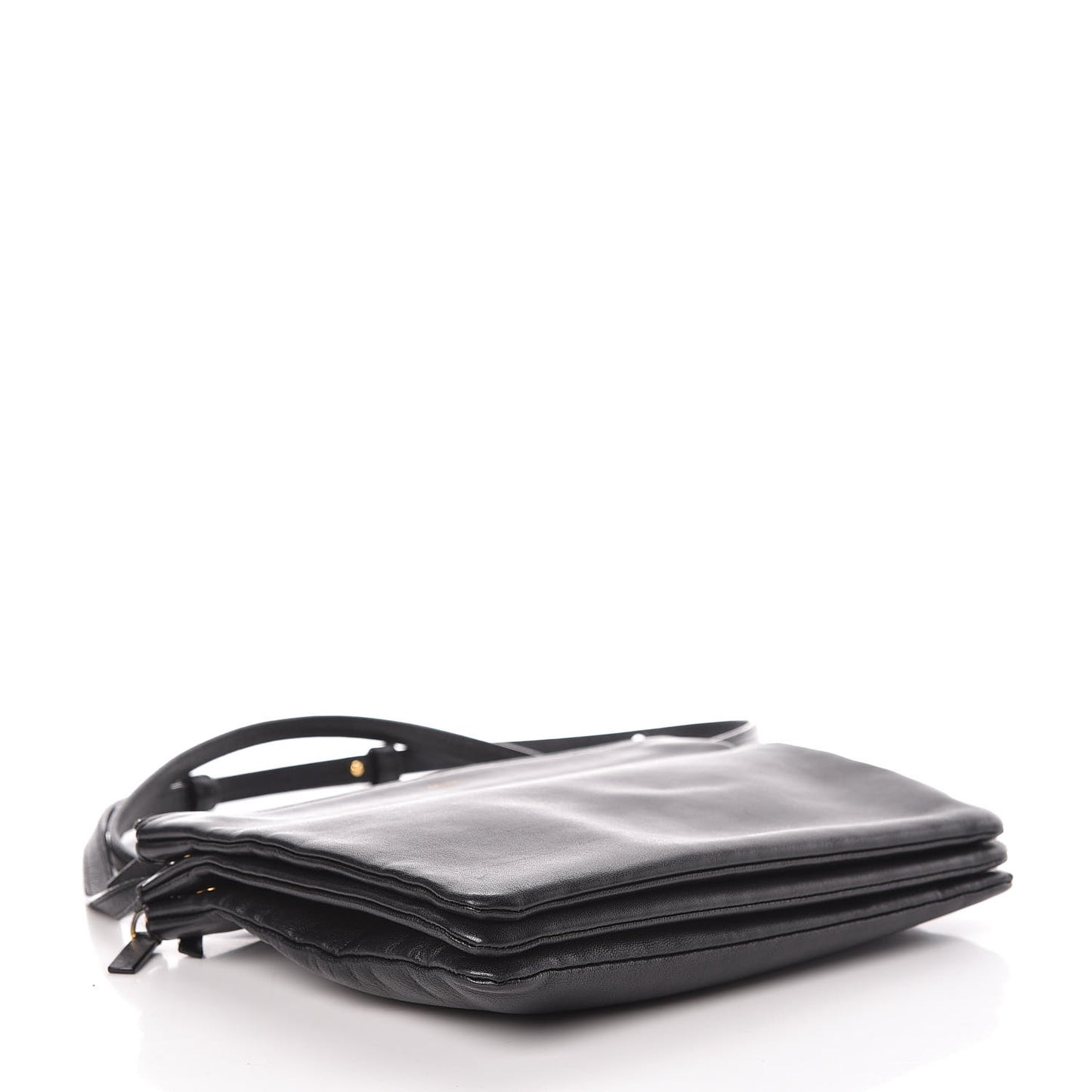 Lambskin Large Trio Crossbody Bag Black
