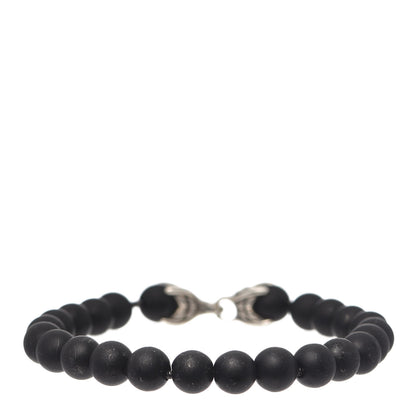 David Yurman Sterling Silver Black Onyx 8mm Spiritual Beads Bracelet 1 of 4