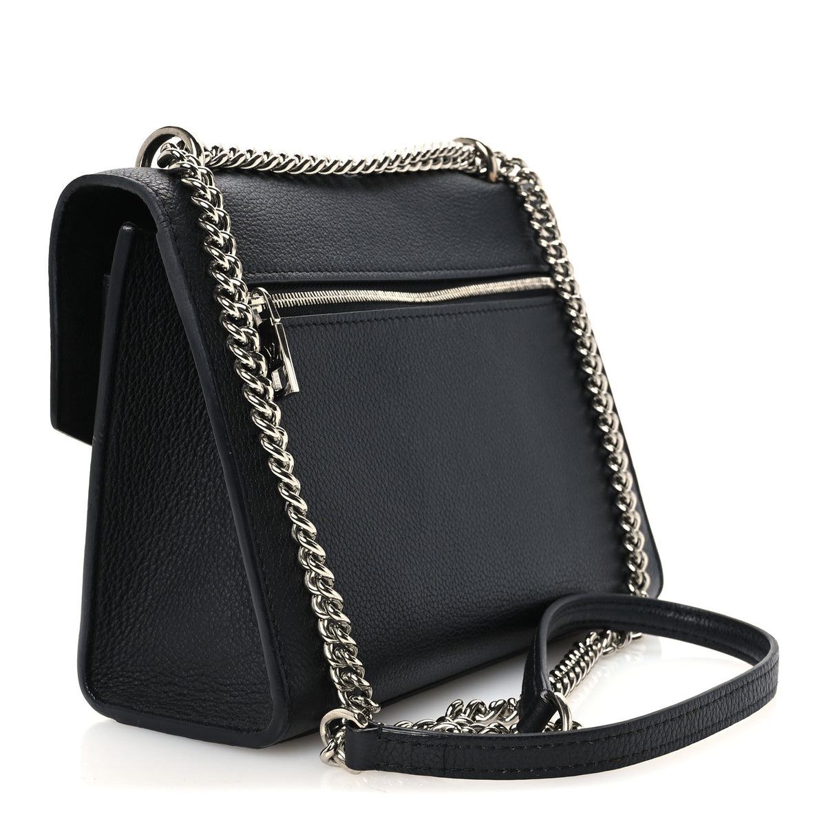 Louis Vuitton Soft Calfskin Mylockme Chain Bag BB Black 3 of 9
