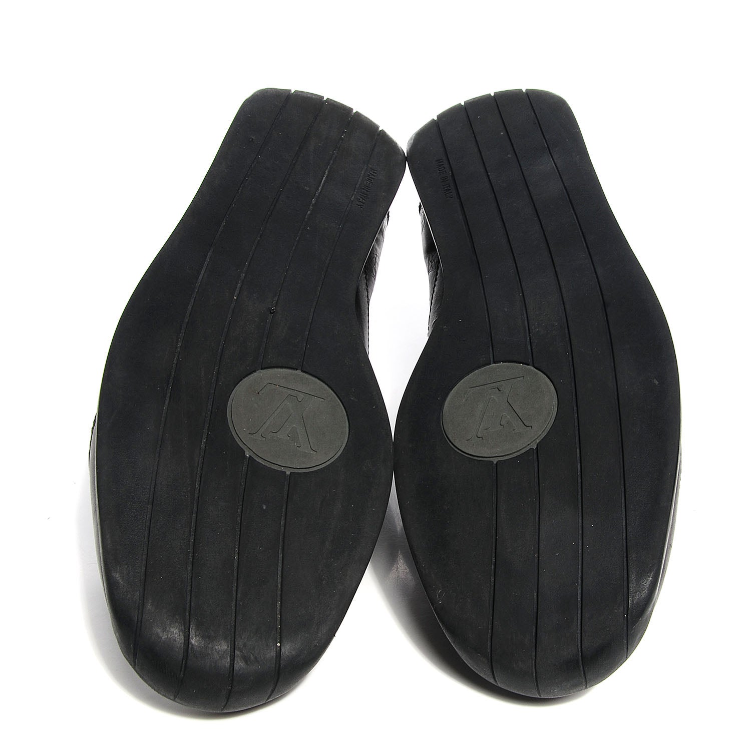 Louis Vuitton Calfskin Embossed Monogram Sneakers 9 Black 5 of 9