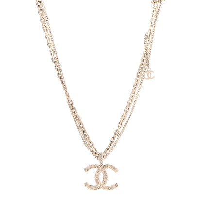 Chanel Crystal CC Multi Strand Chain Necklace Gold 1 of 5