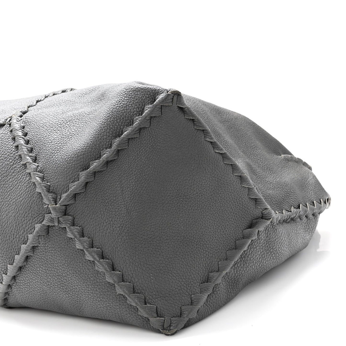 Washed Cervo Deerskin Shoulder Bag New Light Grey