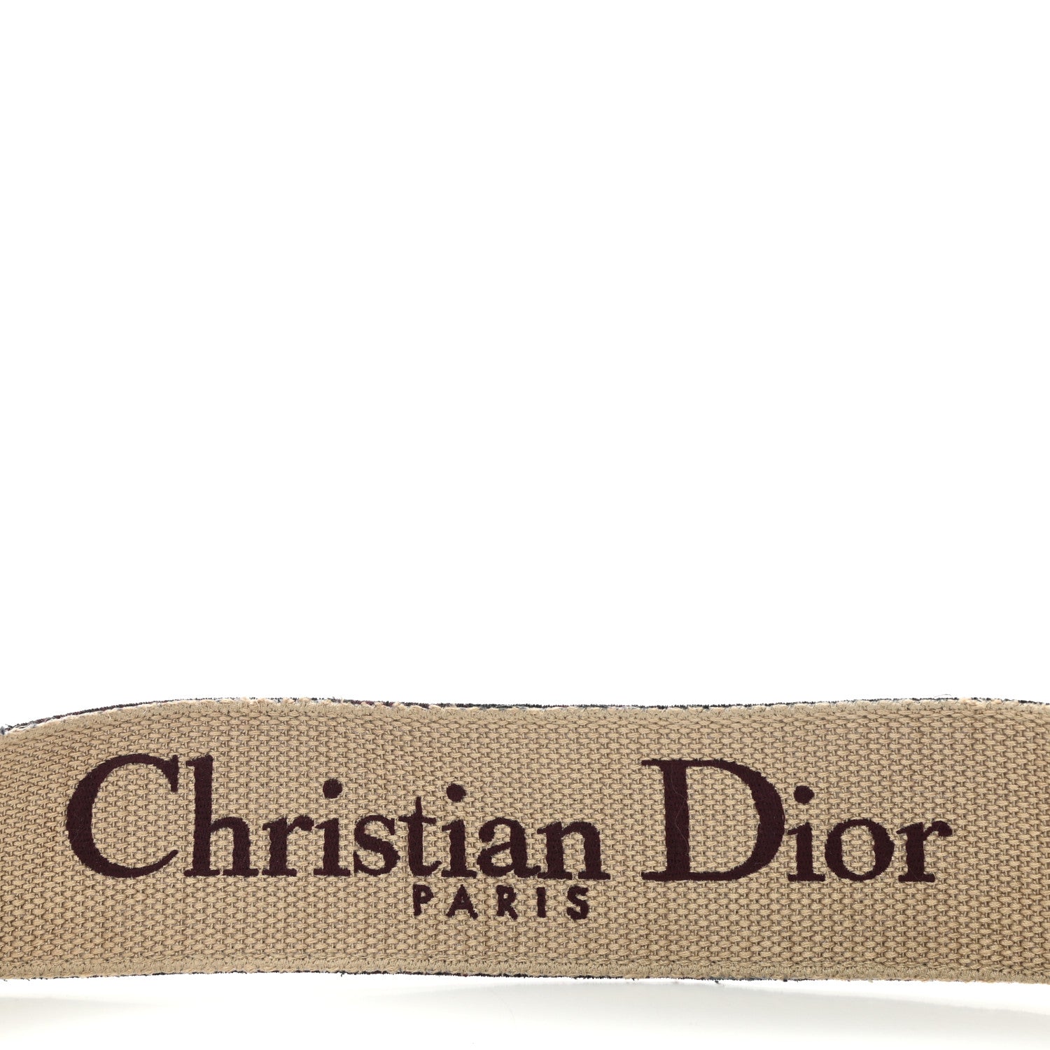 Christian Dior Canvas Embroidered Shoulder Strap Burgundy 4 of 5