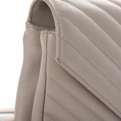Saint Laurent Sheepskin Matelasse Chevron Monogram Medium College Bag Rose Antic 11 of 13