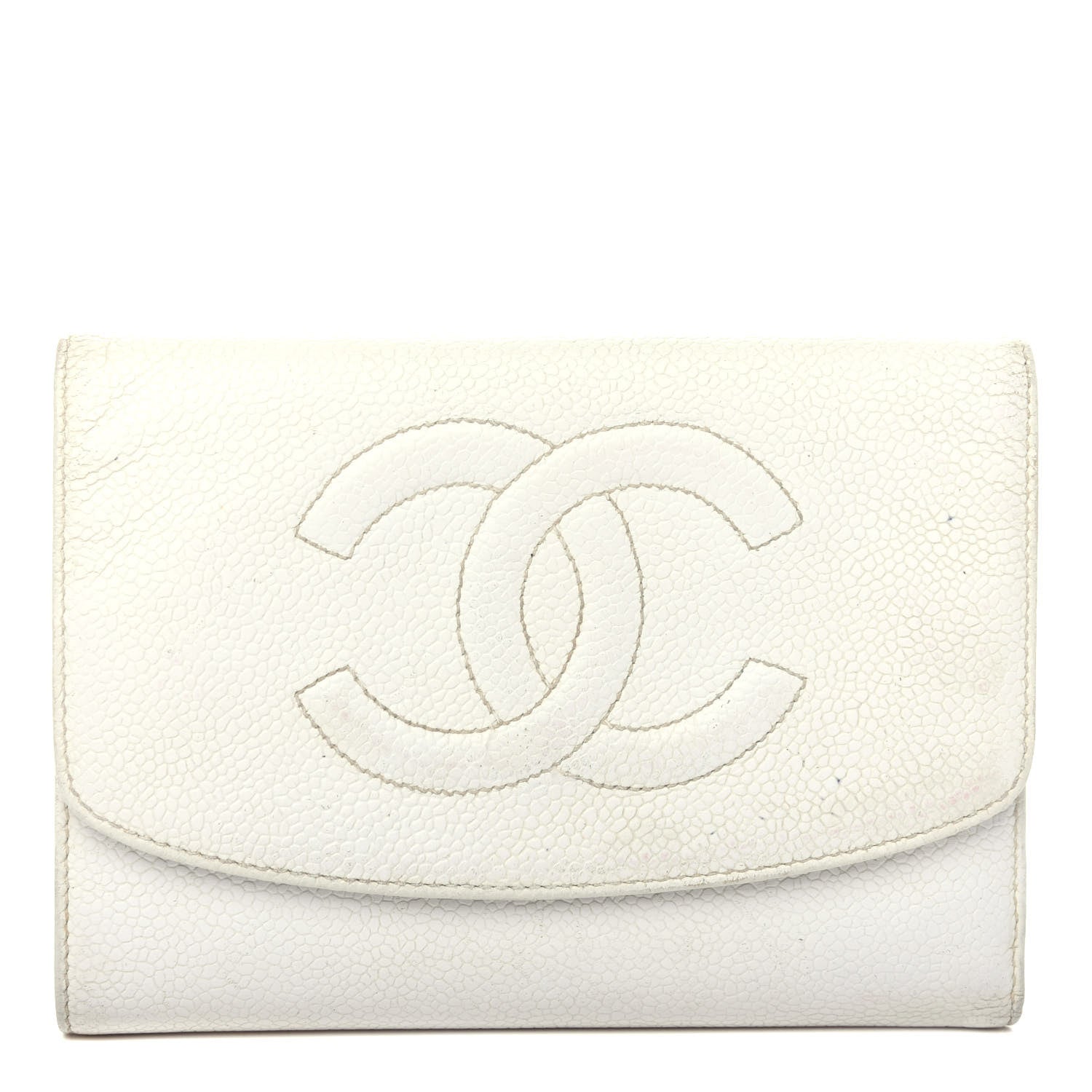 Chanel Caviar Timeless CC Wallet White 1 of 8