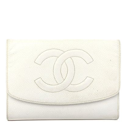 Chanel Caviar Timeless CC Wallet White 1 of 8
