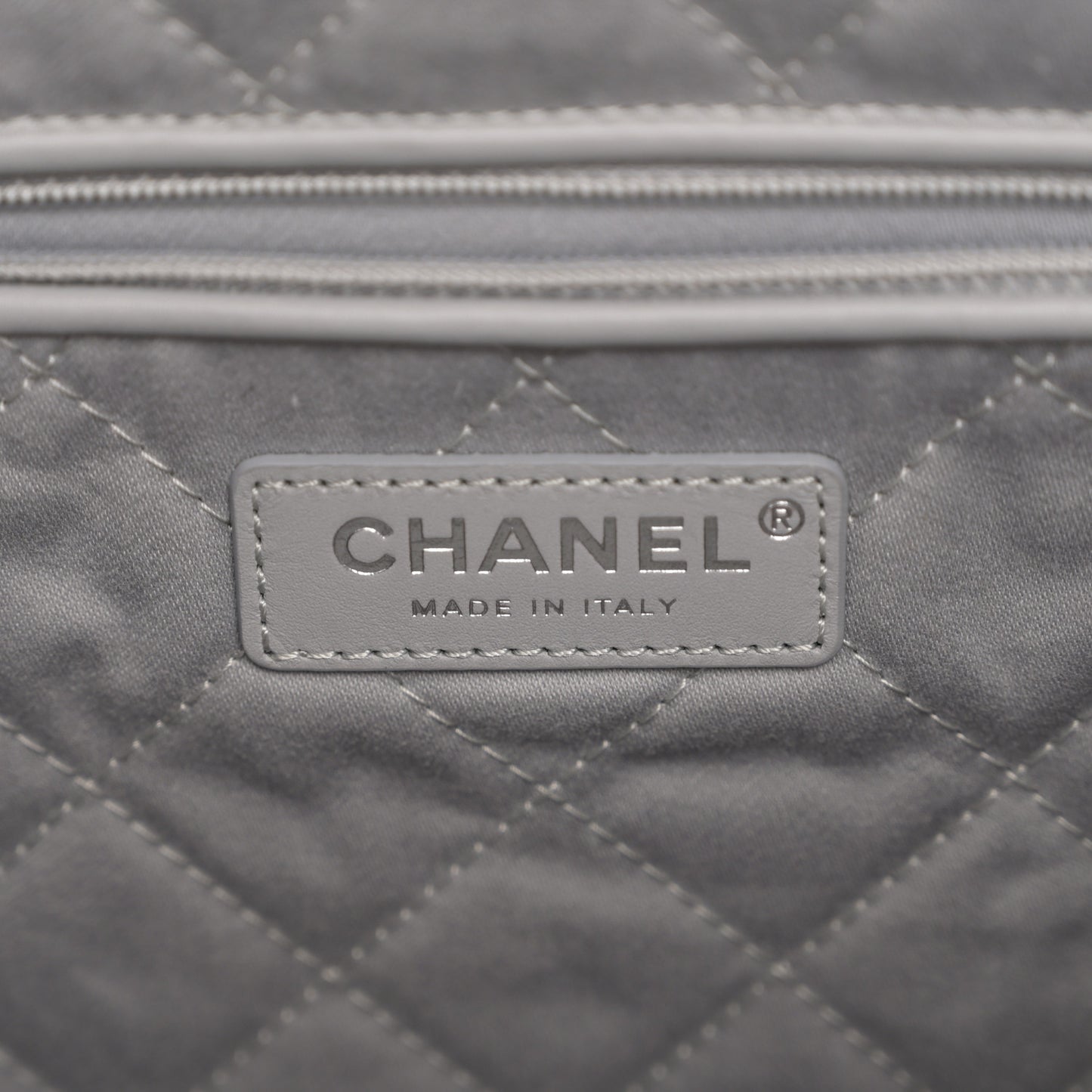 Shiny Calfskin Quilted Small Chanel 22 Grey